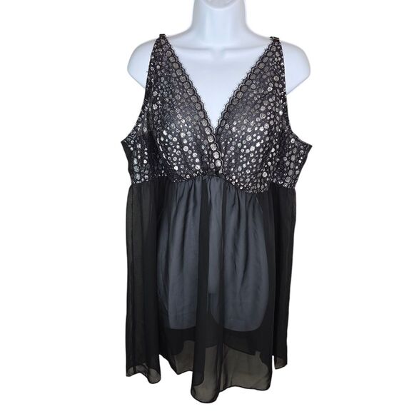 Cacique Lane Bryant Lace Babydoll Nighty Sleepwear Size 26/28 - Picture 2 of 6